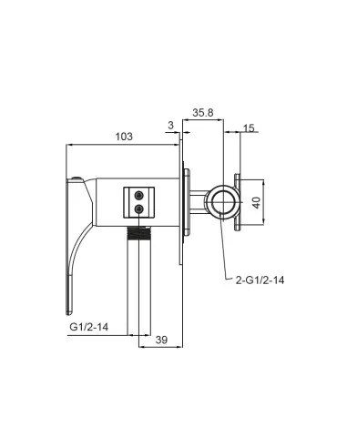 Змішувач для біде Koer KB-23010-01 з гігієнічним душем