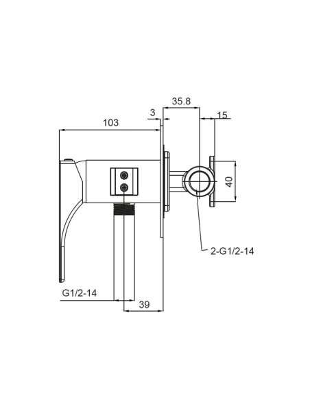 Смеситель для биде Koer KB-23010-01 с гигиеническим душем