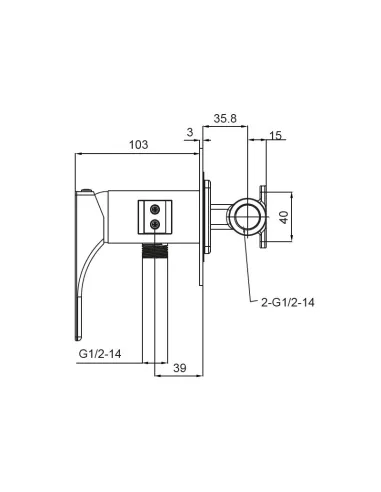 Змішувач для біде Koer KB-23010-05 з гігієнічним душем, чорний