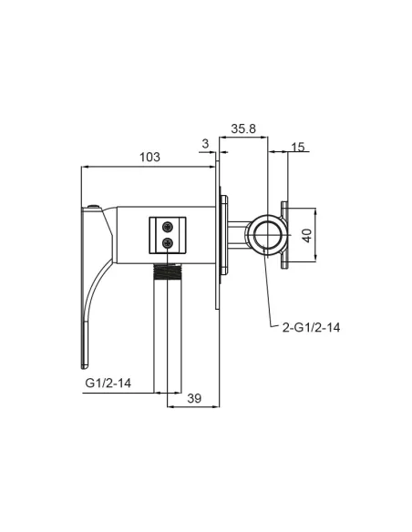 Змішувач для біде Koer KB-23010-05 з гігієнічним душем, чорний