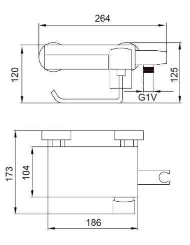 Смеситель для биде Koer KB-25101-01 с гигиеническим душем и бумагодержателем