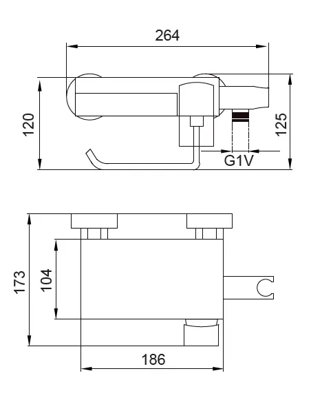 Смеситель для биде Koer KB-25101-01 с гигиеническим душем и бумагодержателем