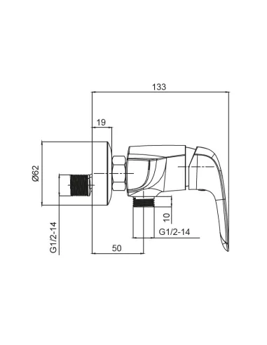 Змішувач для душу Koer KB-30008-01, без виливу