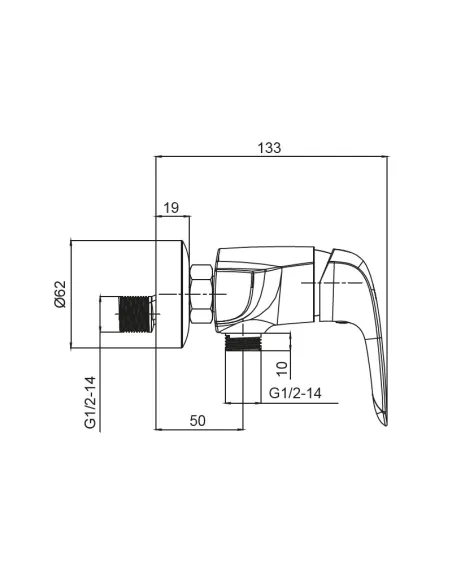 Змішувач для душу Koer KB-30008-01, без виливу