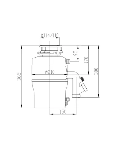 Измельчитель пищевых отходов Koer FWD-02-0,75-Silent 560 Вт для кухонной мойки
