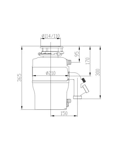 Измельчитель пищевых отходов Koer FWD-02-0,75-Silent 560 Вт для кухонной мойки
