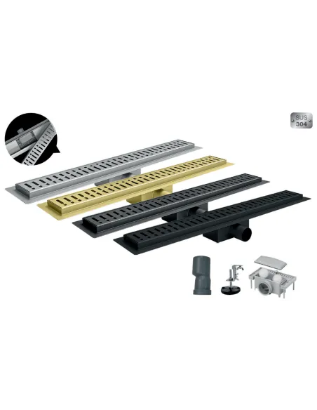 Душовий трап Koer FD35-70x600 Black SUS304, 70x600 мм, нержавіюча сталь, чорний