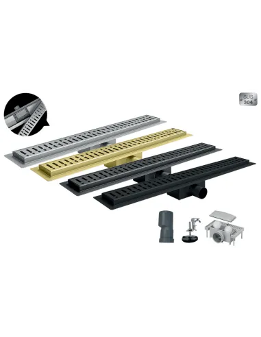 Душевой трап Koer FD35-70x700 Black SUS304, 70x700 мм, нержавеющая сталь, черный