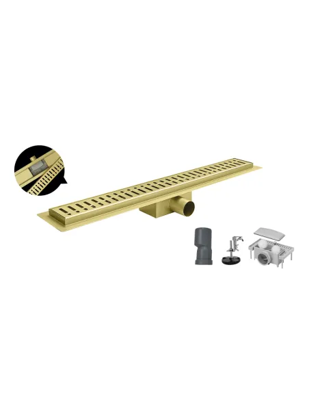 Душевой трап Koer FD35-70x800-Brushed Gold SUS304, 70x800 мм, нержавеющая сталь, золотой