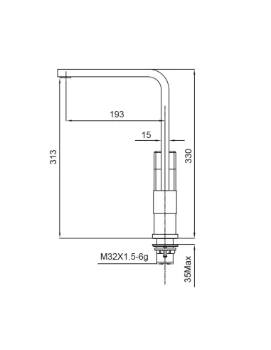 Змішувач для кухні Koer KB-70010-05, чорний