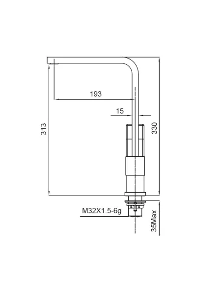 Змішувач для кухні Koer KB-70010-05, чорний