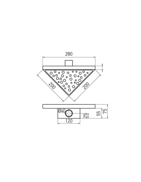 Канализационный трап Koer FD20-T200 SUS304, 200x200 мм, нержавеющая сталь