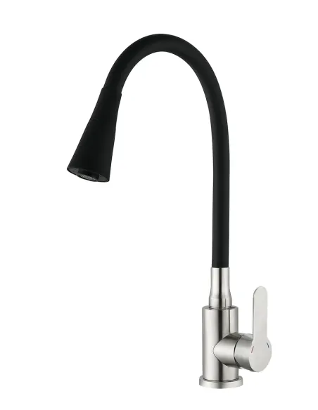 Змішувач для кухні Mixxus DAX-011 Refl.Black MI6559 з чорним гнучким виливом