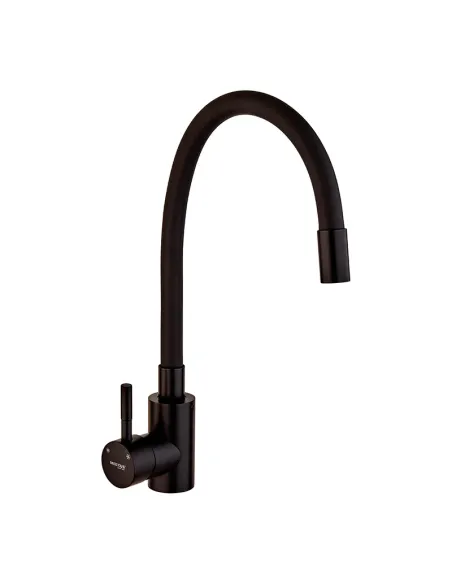 Змішувач для кухні Mixxus SEO-011 Black Refl.Black MI6017 із чорним гнучким виливом