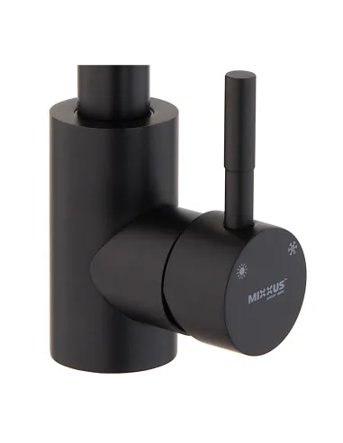 Змішувач для кухні Mixxus SEO-011 Black Refl.Black MI6017 із чорним гнучким виливом
