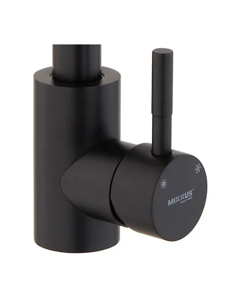 Смеситель для кухни Mixxus SEO-011 Black Refl.Black MI6017 с черным гибким изливом