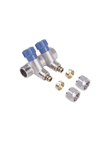 Колектор для теплого пола SD Plus SD230W2 под фитинг букса, 3/4 х 1/2 дюйма, 2 выхода