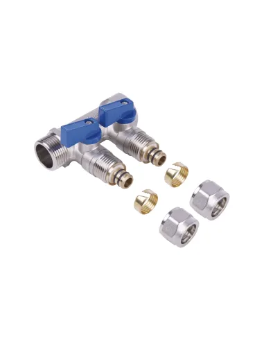 Колектор для теплої підлоги SD Plus SD231W2 під фітинг шар, 3/4 х 1/2 дюйма, 2 виходи