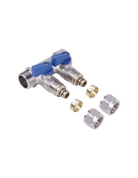 Колектор для теплої підлоги SD Plus SD231W2 під фітинг шар, 3/4 х 1/2 дюйма, 2 виходи