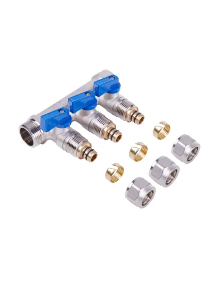 Колектор для теплої підлоги SD Plus SD231W3 під фітинг шар, 3/4 х 1/2 дюйма, 3 виходи
