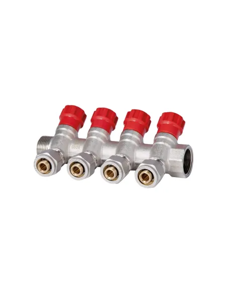 Колектор для теплого пола SD Plus SD230W4 под фитинг букса, 3/4 х 1/2 дюйма, 4 выхода