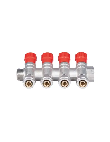 Колектор для теплої підлоги SD Plus SD230W4 під фітинг буксу, 3/4 х 1/2 дюйми, 4 виходи