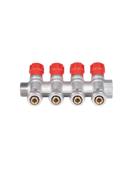 Колектор для теплої підлоги SD Plus SD230W4 під фітинг буксу, 3/4 х 1/2 дюйми, 4 виходи