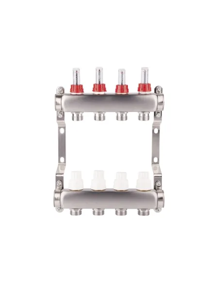 Колектор для теплого пола SD Plus SD00410 1 дюйм, 10 выходов, с расходомерами
