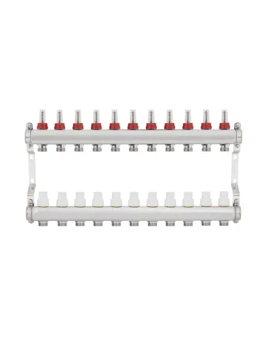 Колектор для теплого пола SD Plus SD00411 1 дюйм, 11 выходов, с расходомерами