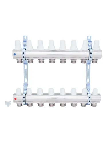 Колектор для теплої підлоги Icma № К 005 1 дюйм, 8 виходів, без витратоміра