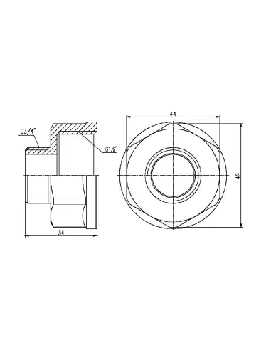 Перехідник латунний SD Forte SF3603220 ВН 1 1/4 х 3/4 дюйми