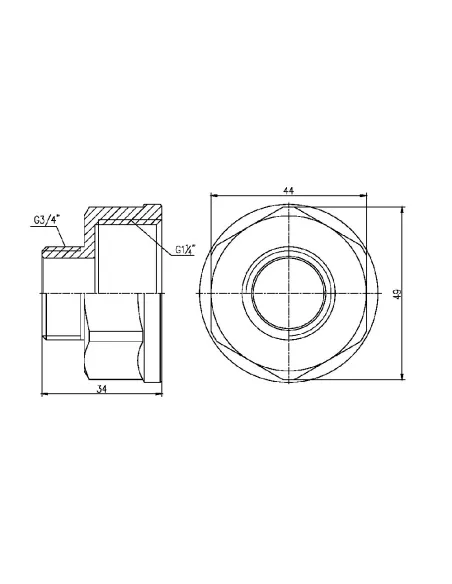Переходник латунный SD Forte SF3603220 ВН 1 1/4 х 3/4 дюйма