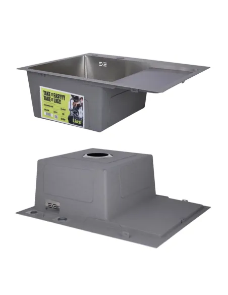 Комплект Lidz Handmade H6350R Мийка для кухні Brushed в комплекті з дозатором, Кошик для кухонного миття K01G