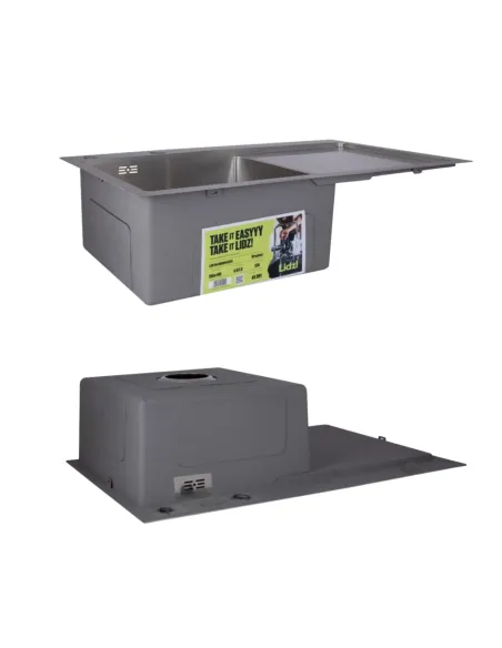 Комплект Lidz Handmade H7849R Мийка для кухні Brushed в комплекті з дозатором, Кошик для кухонного миття K01G