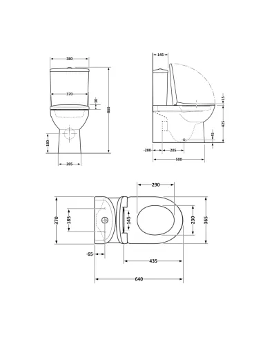 Унитаз компакт Q-Тap Swan Ultra QT16222182TW White, безободковый, сиденье Soft-close