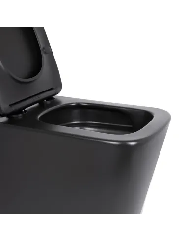 Унитаз Q-Тap Tern New Ultra Quiet QT17332303ASMB MATT BLACK, безободковый, подвесной