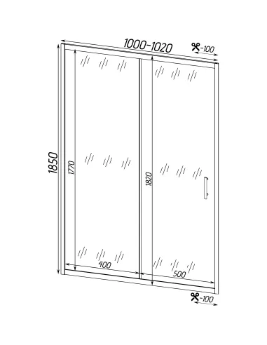 Душевая стеклянная дверь Bravo TORMES 100FS