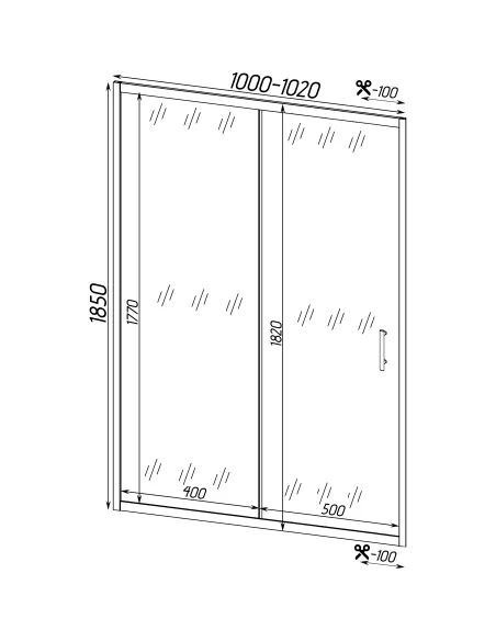 Душевая стеклянная дверь Bravo TORMES 100FS