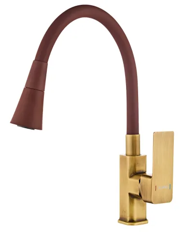 Змішувач для кухні Domino MALIBU DMM-203LM-BR-R10, з гнучким виливом