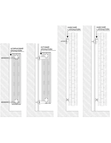 Радіатор біметалічний Queen Therm Vertical 500/100, 10 секцій