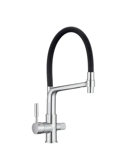 Смеситель для кухни Mixxus Premium Barolo 021 MI5926 с подключением к фильтру, черный гибкий излив
