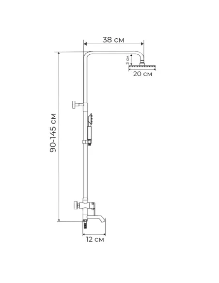 Душева система Mixxus Premium Franco 009-J MI2845 з виливом Душева система Mixxus Premium Franco 009-J MI2845 з виливом
