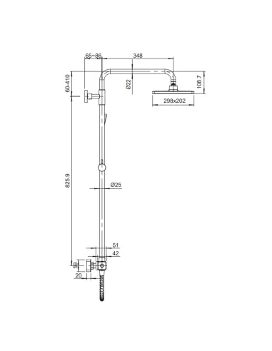 Душевая система Koer KB-53011-01, с термостатом