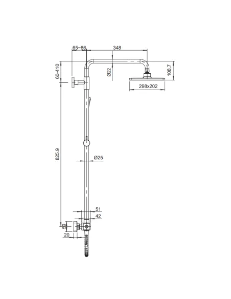 Душевая система Koer KB-53011-01, с термостатом