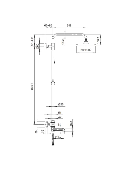 Душова система Koer KB-57011-05, з термостатом, чорний Душова система Koer KB-57011-05, з термостатом, чорний