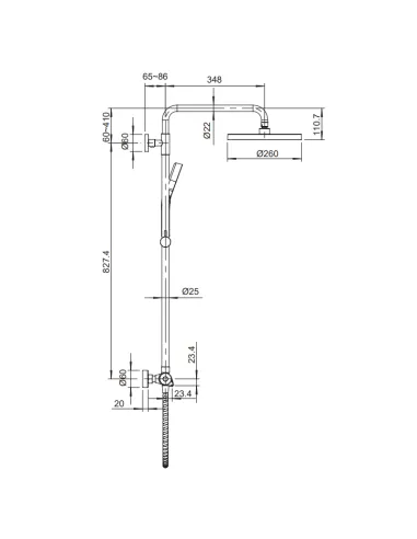 Душова система Koer KB-55013-05, з термостатом, чорний