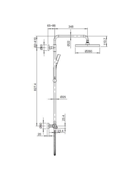 Душевая система Koer KB-55013-05, с термостатом, черный