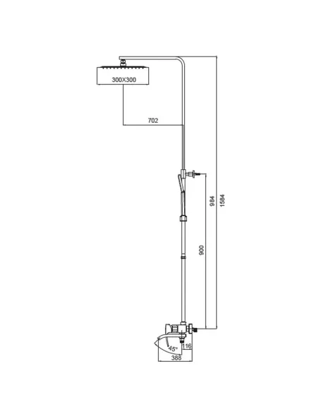 Душевая система Koer KB-56007-07 с изливом, графит