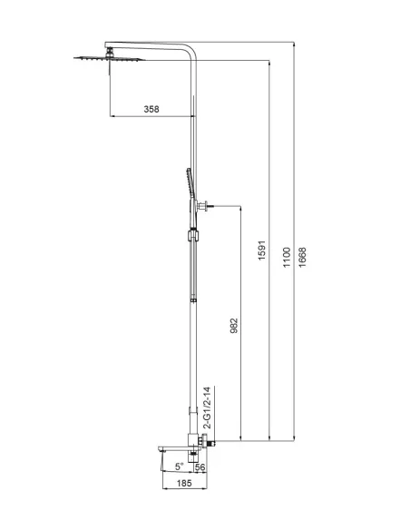 Душевая система Koer KB-56010-01 с изливом
