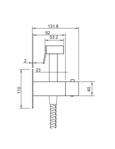 Смеситель для биде Koer KB-24011-01 с гигиеническим душем, с термостатом